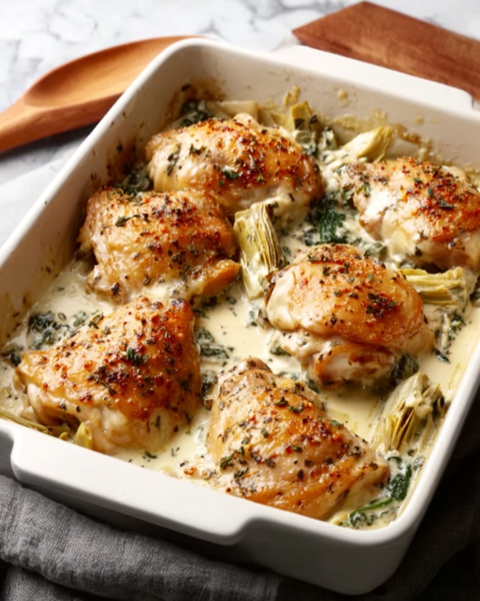 Healthy Spinach Artichoke Chicken Bake Recipe - Recipe Image