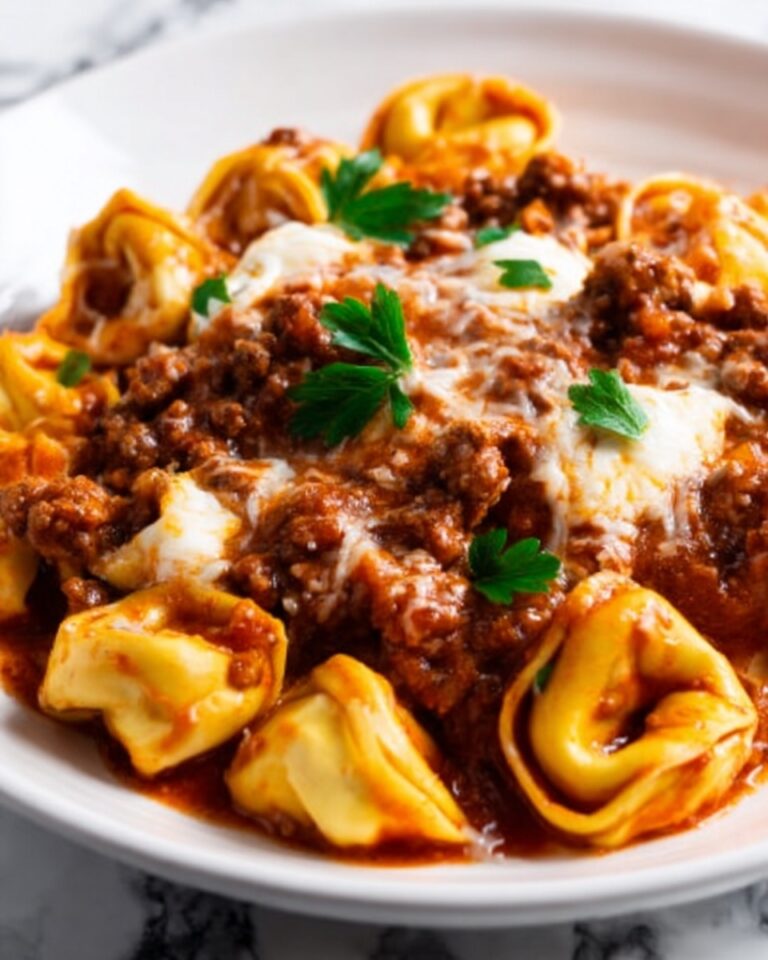 Cheesy Beef Tortellini Enchilada Casserole Recipe