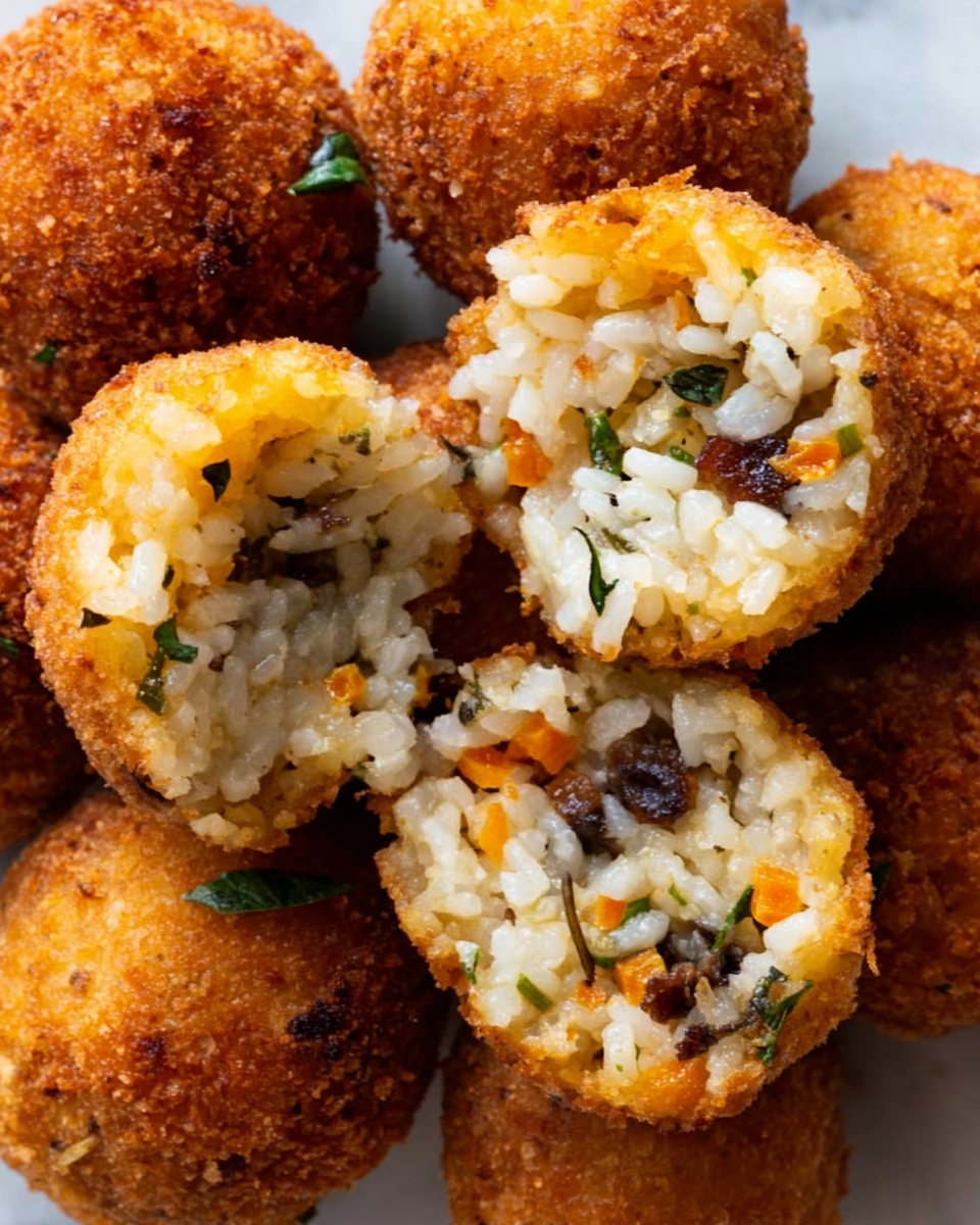 Crispy Mushroom and Gruyère Arancini with Marinara Dipping Sauce Recipe - Recipe Image