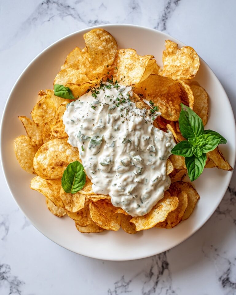 Homemade Potato Chips with Gorgonzola Cheese Sauce Recipe