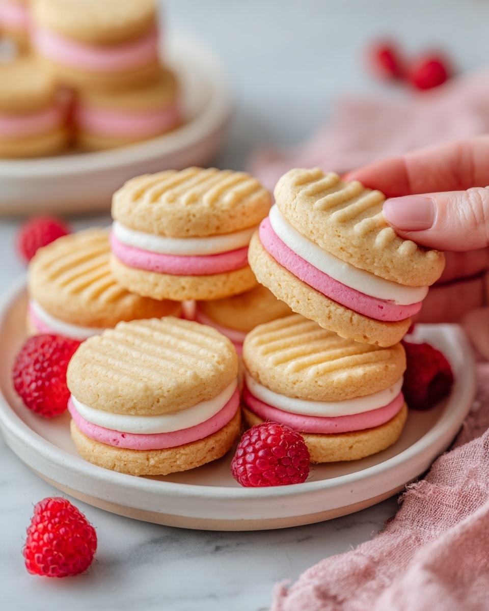 Raspberry Cream Sandwich Cookies Recipe - Recipe Image