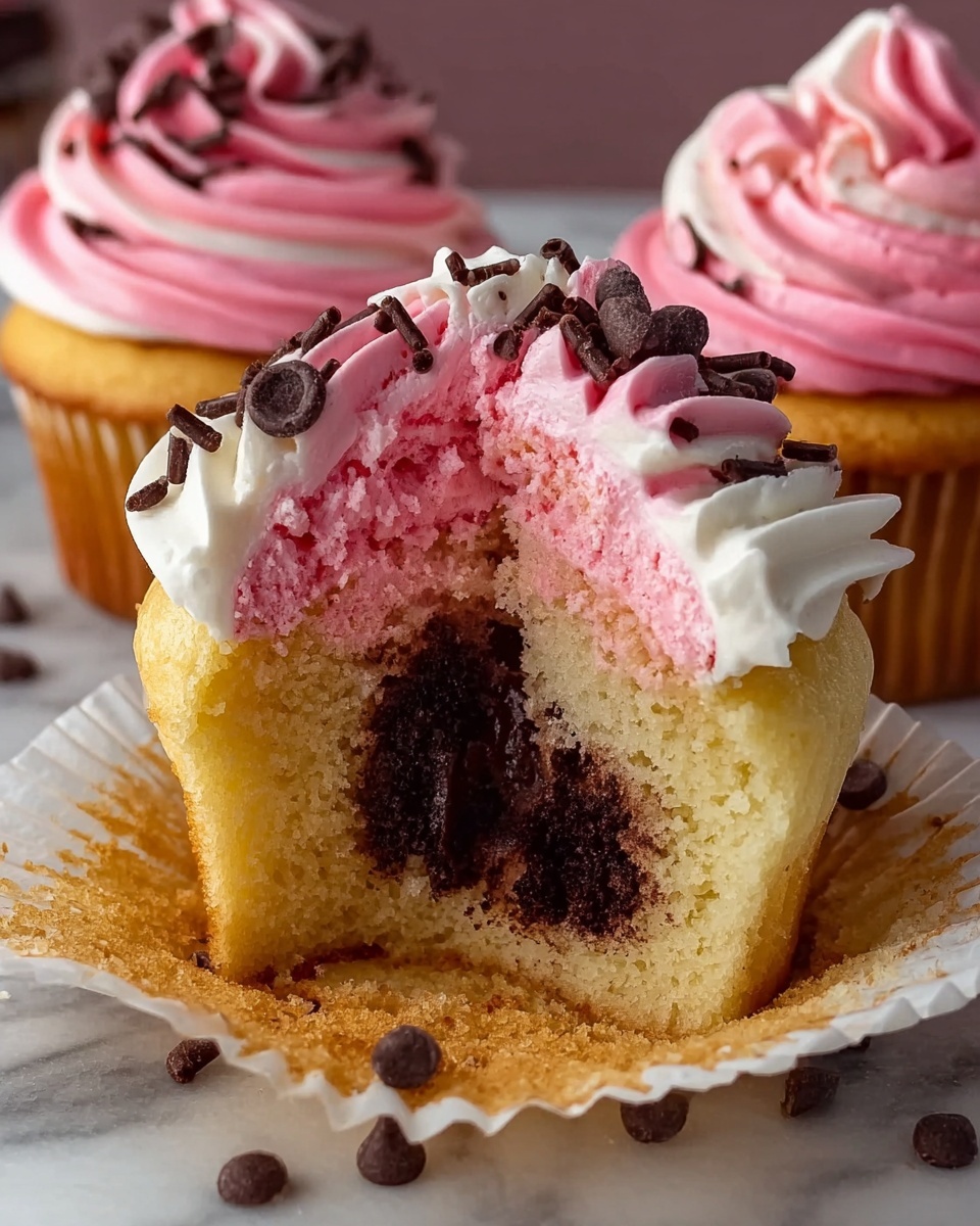 Heavenly Neapolitan Cream Cupcakes Recipe - Recipe Image