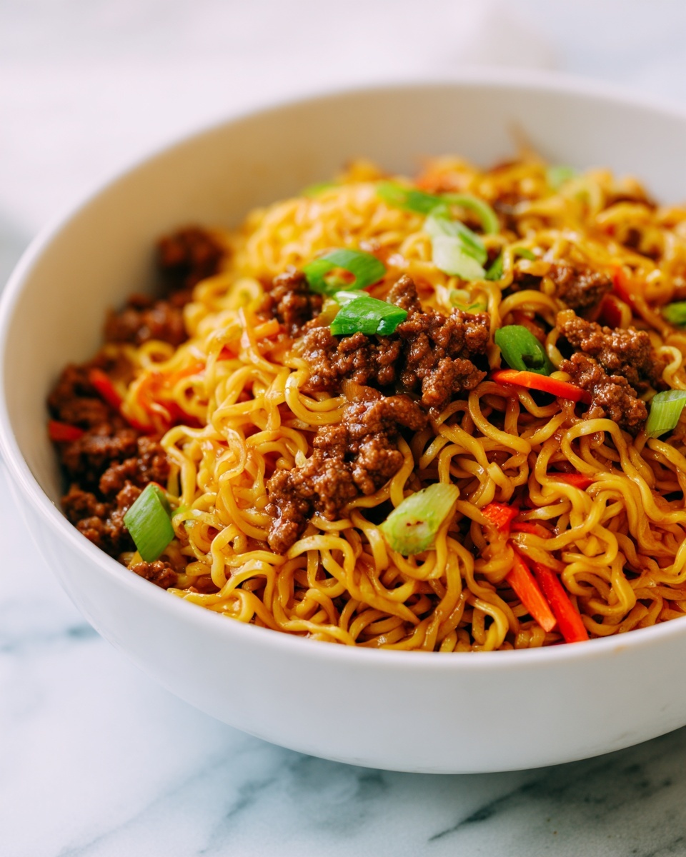 15-Minute Mongolian Noodles with Ground Beef Recipe - Recipe Image