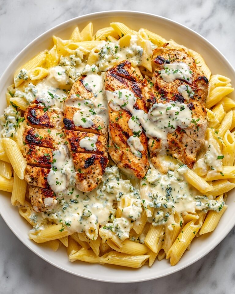 Tuscan Chicken with Creamy Broccoli Alfredo Penne Recipe
