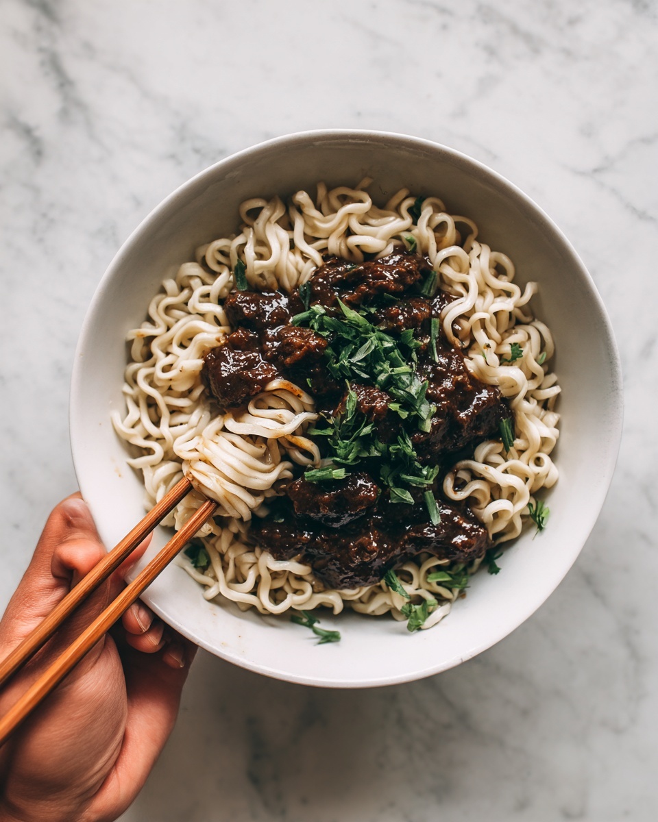 Honey Soy Crispy Beef and Noodles Recipe - Recipe Image