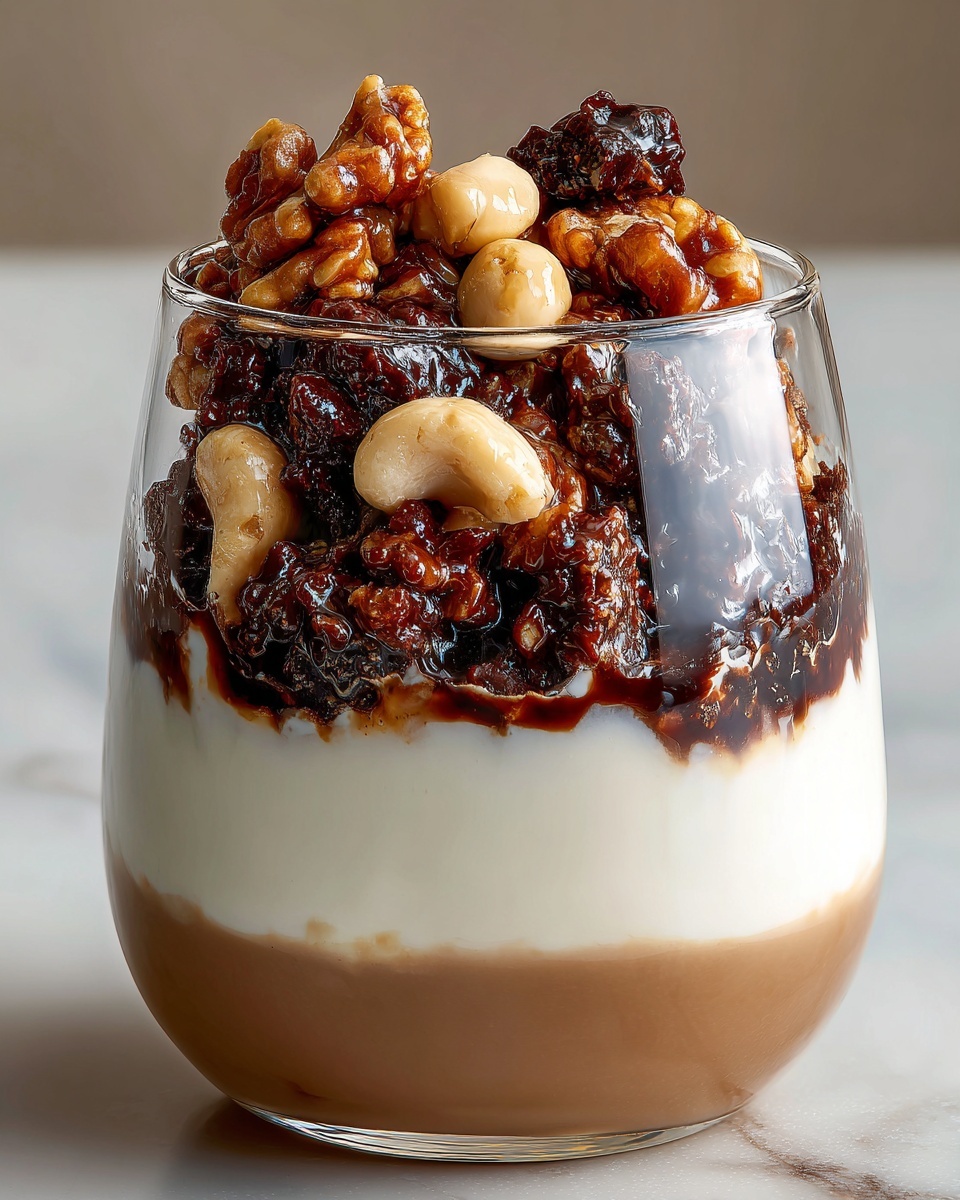 Salted Caramel Panna Cotta with Praline Topping Recipe - Recipe Image