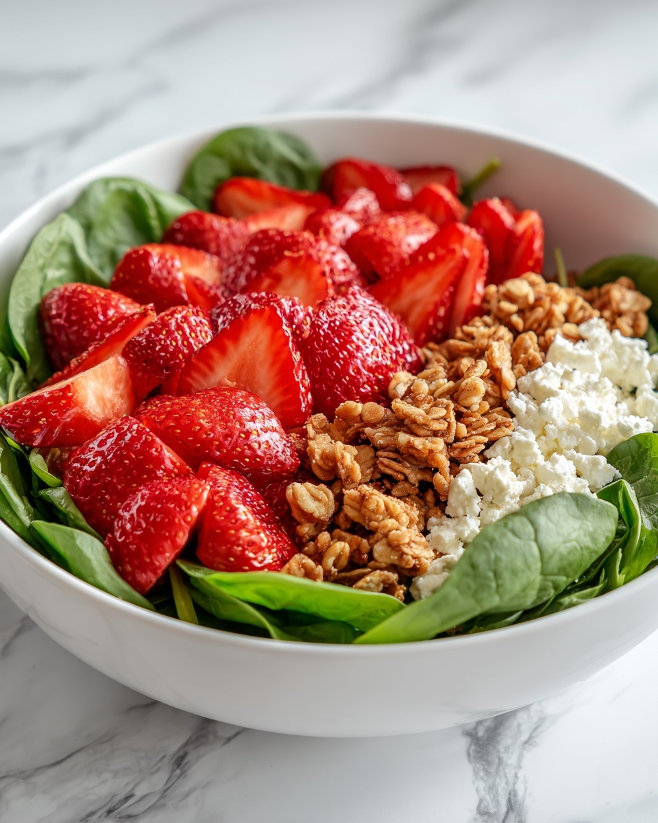 Strawberry Crunch Salad with Toasted Almonds and Champagne Vinaigrette Recipe - Recipe Image
