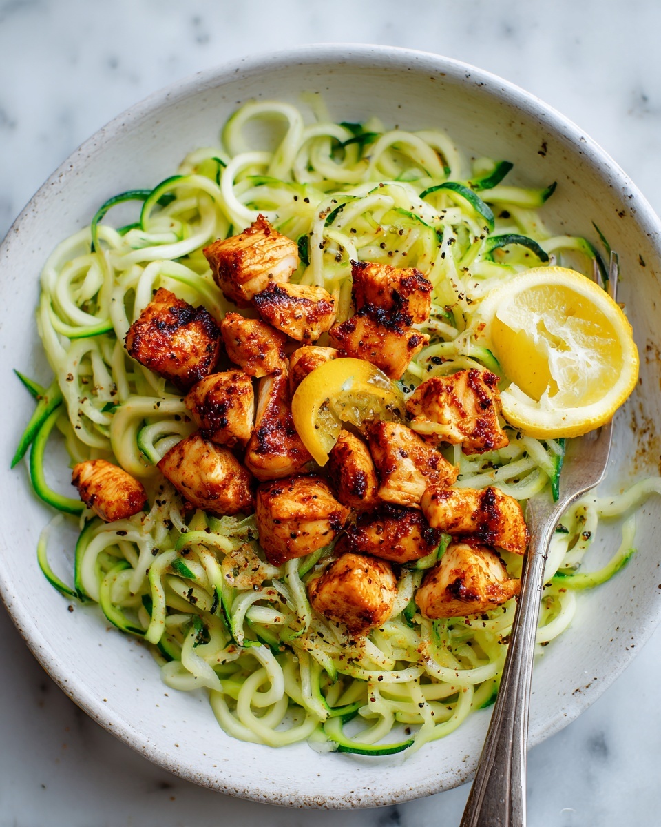Lemon Garlic Chicken Zoodles Recipe - Recipe Image