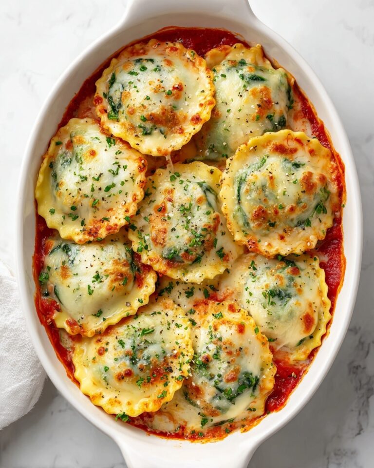 Easy Tomato Spinach Ravioli Bake Recipe