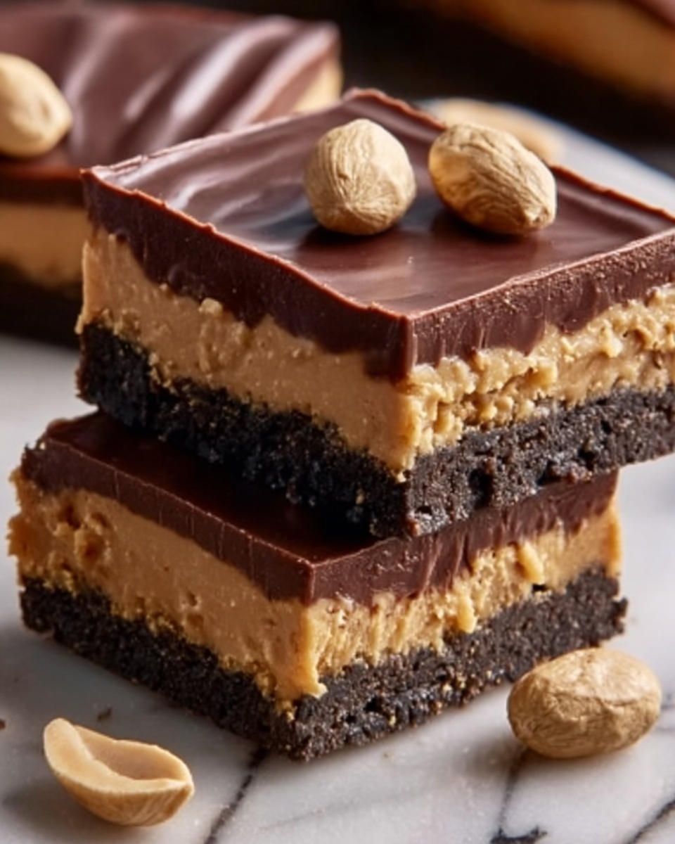 Peanut-Chocolate Cheesecake Bars Recipe - Recipe Image