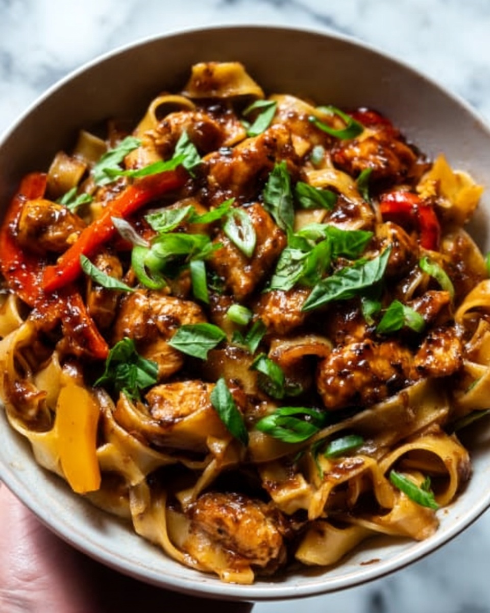Crispy Garlic Chicken Drunken Noodles Recipe - Recipe Image
