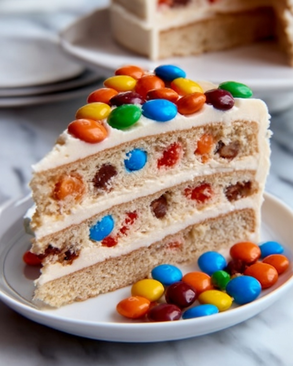 M&M’S Peanut Butter Cake with Peanut Butter Frosting Recipe - Recipe Image