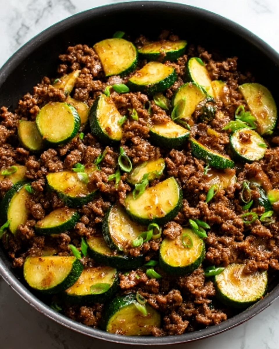 Ground Turkey Zucchini Skillet with Soy Sauce and Ginger Recipe - Recipe Image