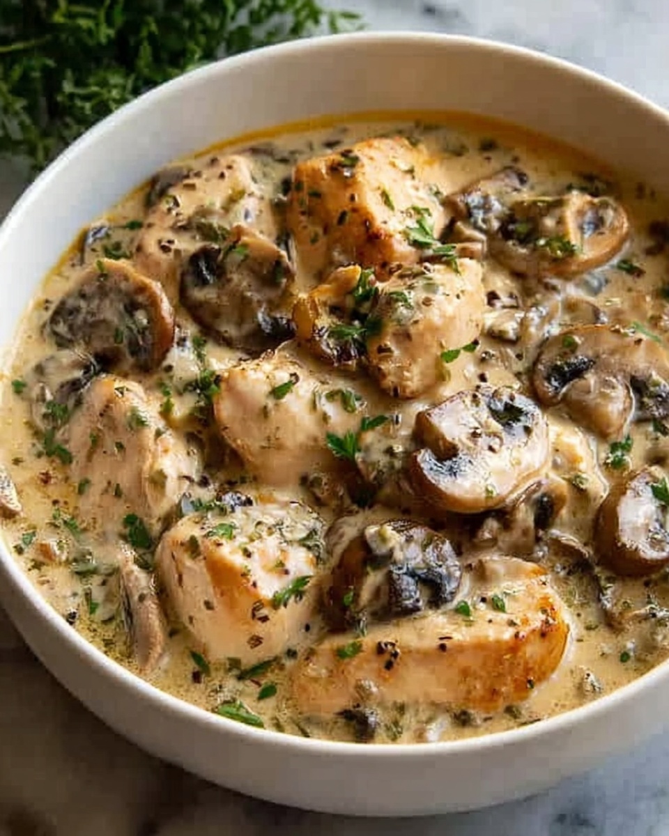 Creamy Mushroom Chicken and Wild Rice Soup Recipe - Recipe Image