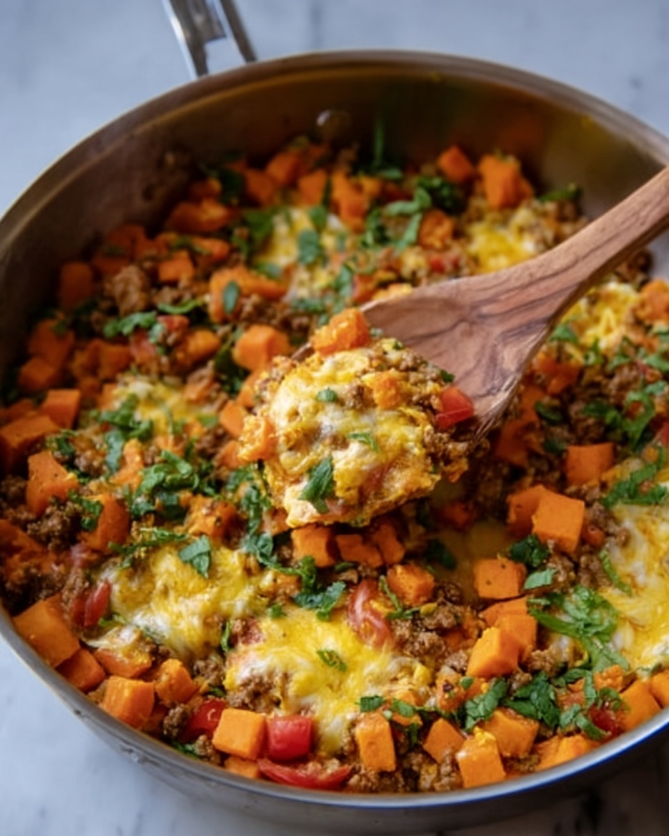 Southwest Ground Beef and Sweet Potato Skillet Recipe - Recipe Image