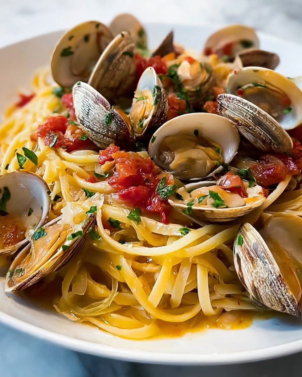 Linguine and Clams with Tomatoes: An Amazing Ultimate Seafood Pasta Extravaganza Recipe - Recipe Image
