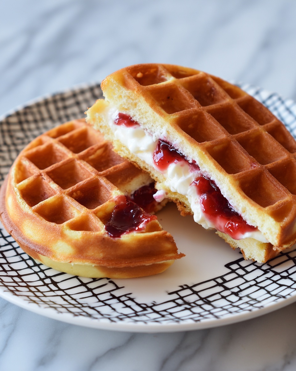 Easy Frozen Waffle Sweet Breakfast Sandwich Recipe - Recipe Image