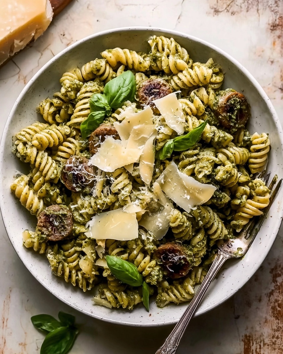 One Pot Lemon Basil, Asparagus, and Sausage Pasta Recipe - Recipe Image