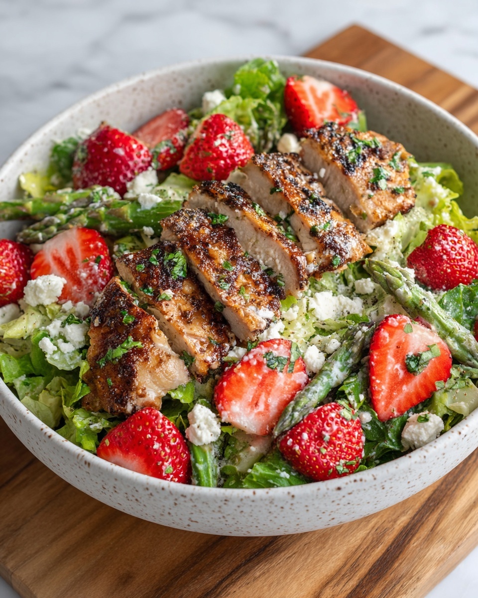 Strawberry Chicken Salad with Mint & Goat Cheese Recipe - Recipe Image