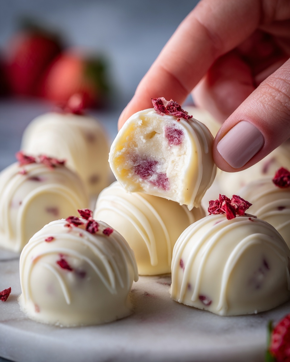 White Chocolate Strawberry Truffles Recipe - Recipe Image