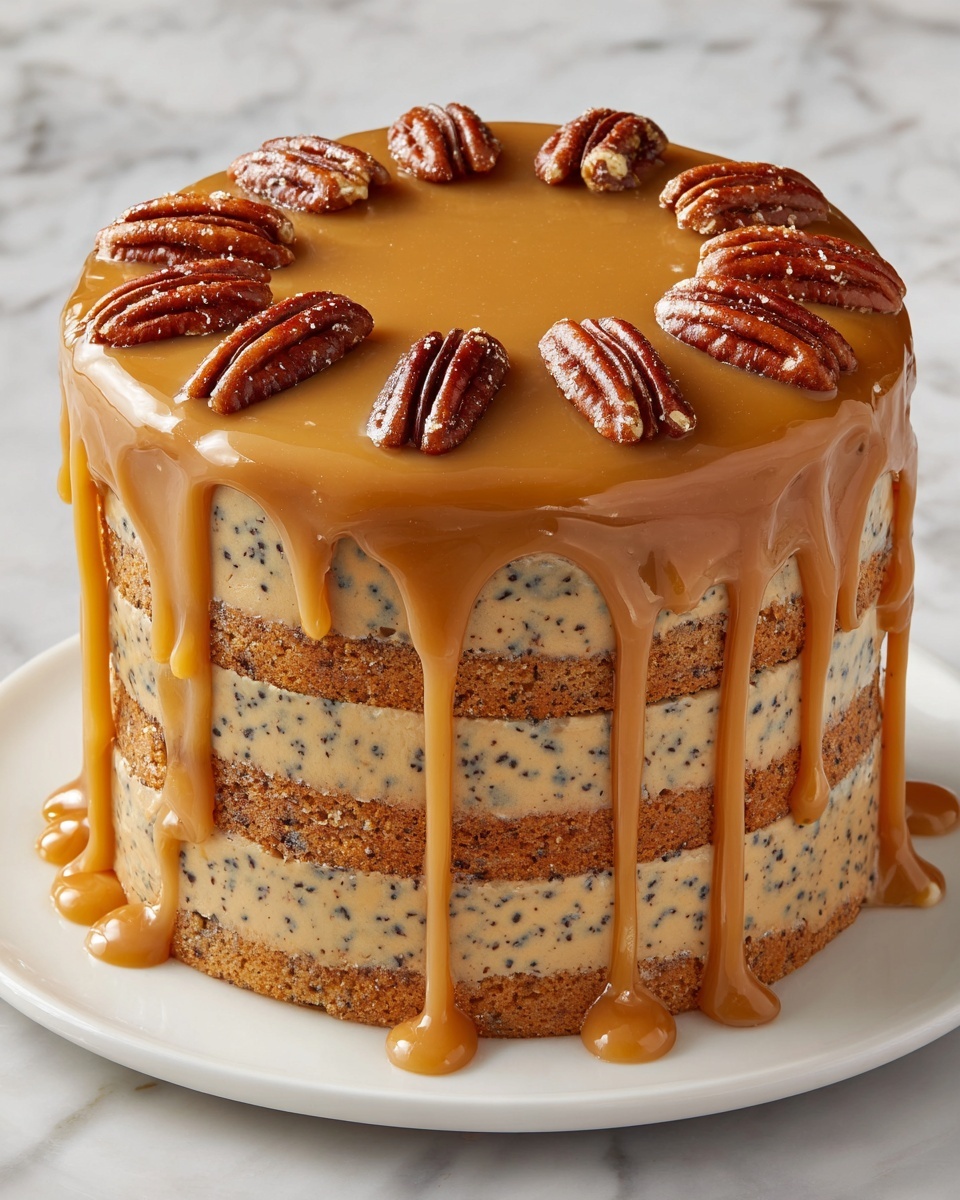 Banana Pecan Caramel Layer Cake Recipe - Recipe Image