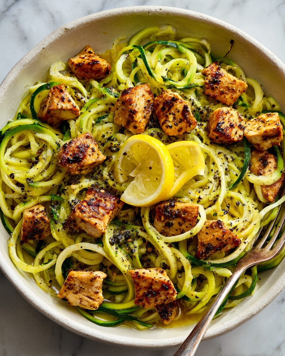 Lemon Garlic Chicken Zoodles Recipe - Recipe Image