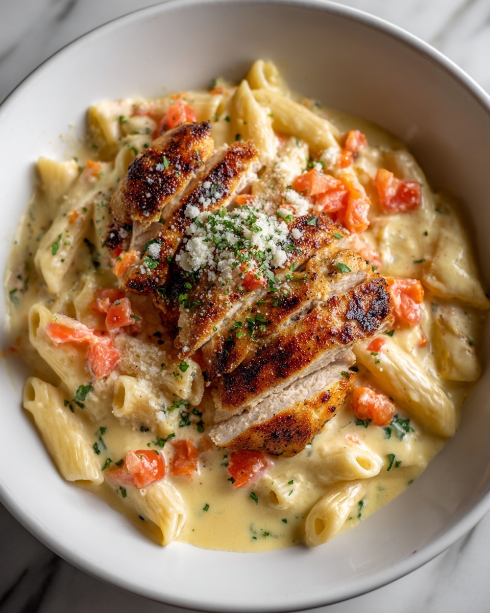 One Pot Taco Chicken Alfredo Pasta Recipe - Recipe Image