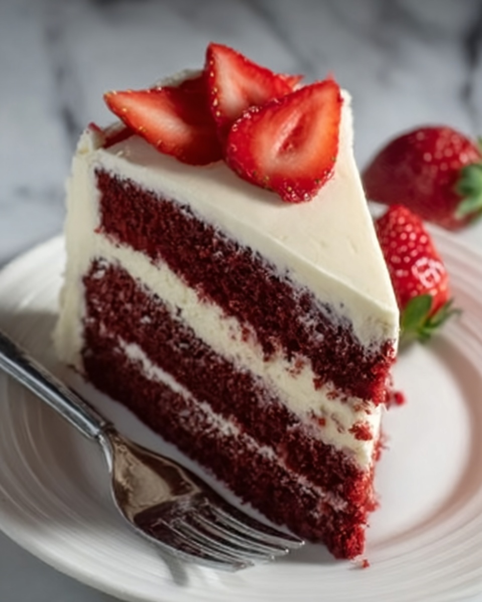 Red Velvet Strawberry Cheesecake Recipe - Recipe Image
