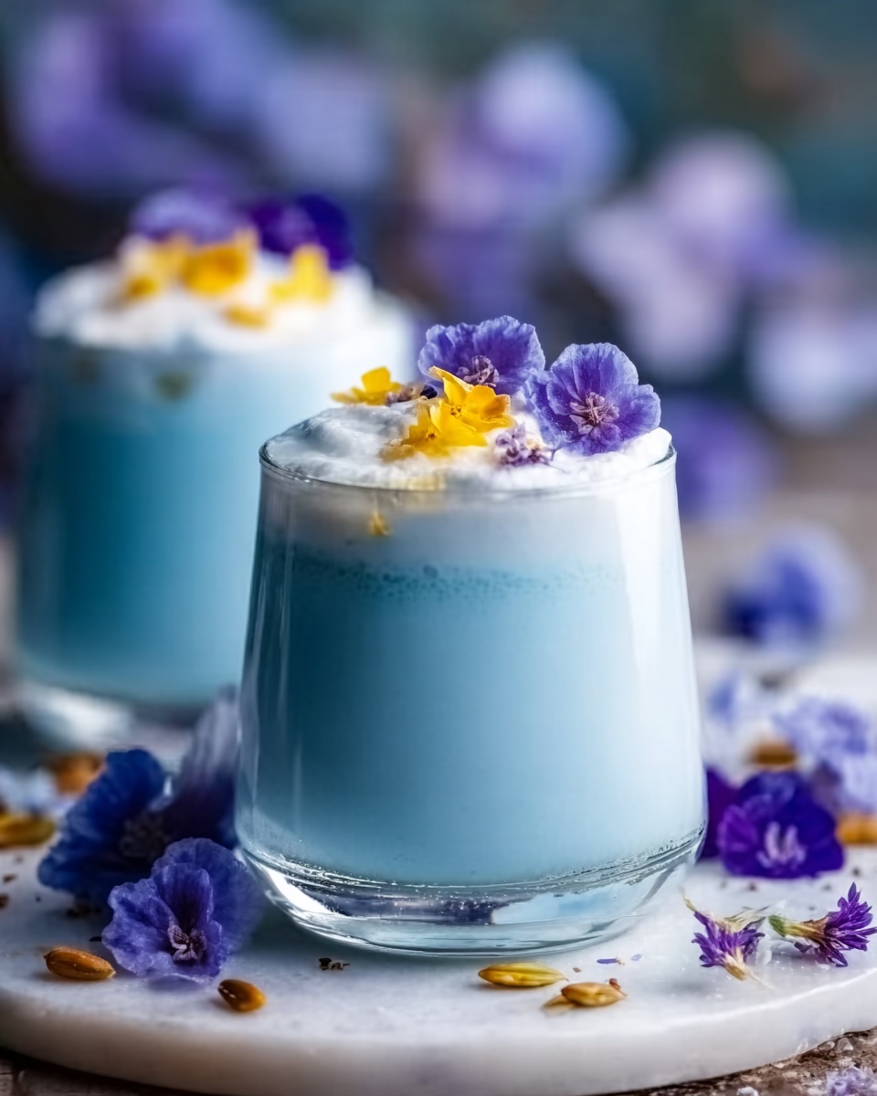 Iced Butterfly Pea Flower Tea Latte Recipe - Recipe Image