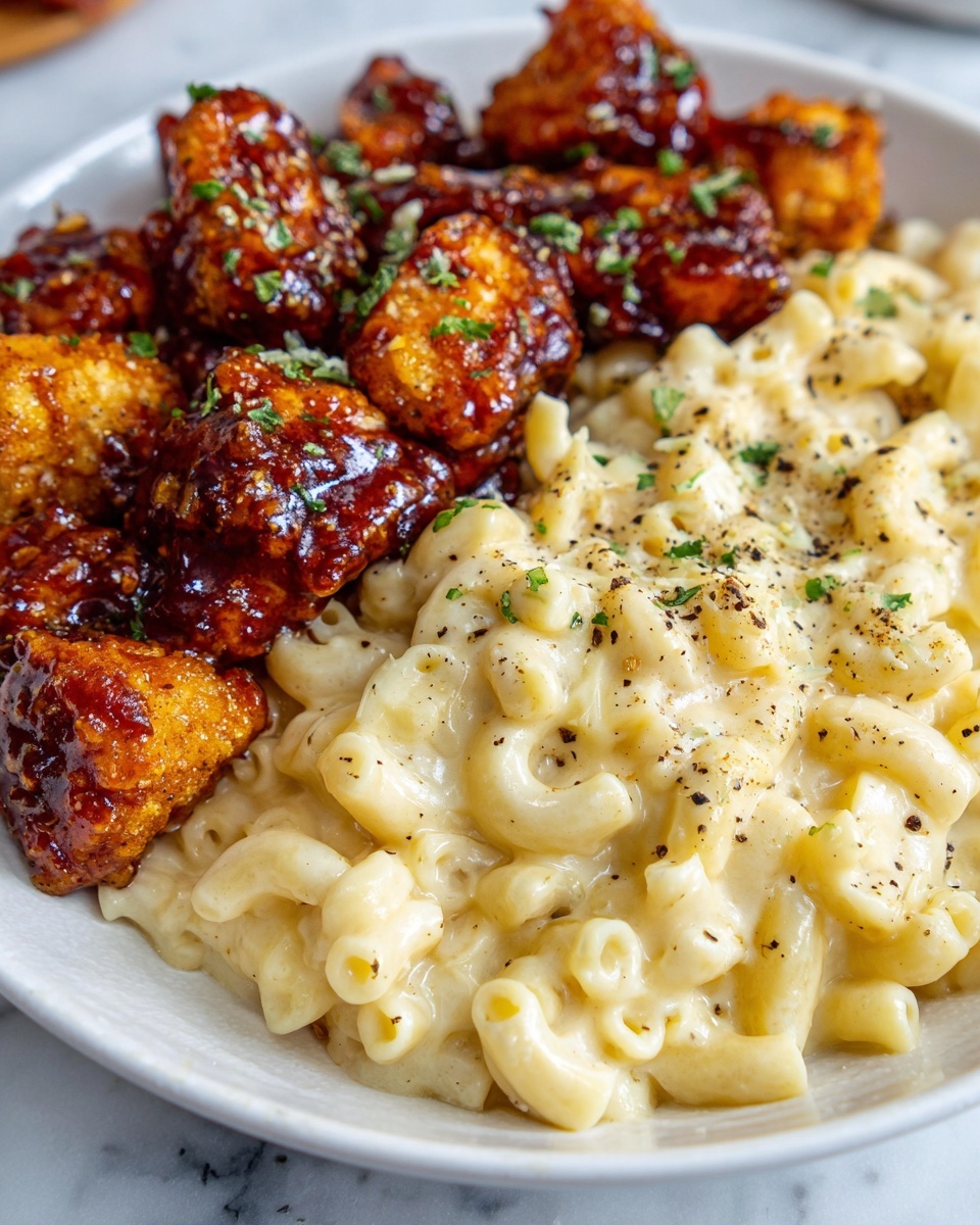 Garlic Butter Chicken Bites & Spicy Cajun Alfredo Twisted Pasta Recipe - Recipe Image