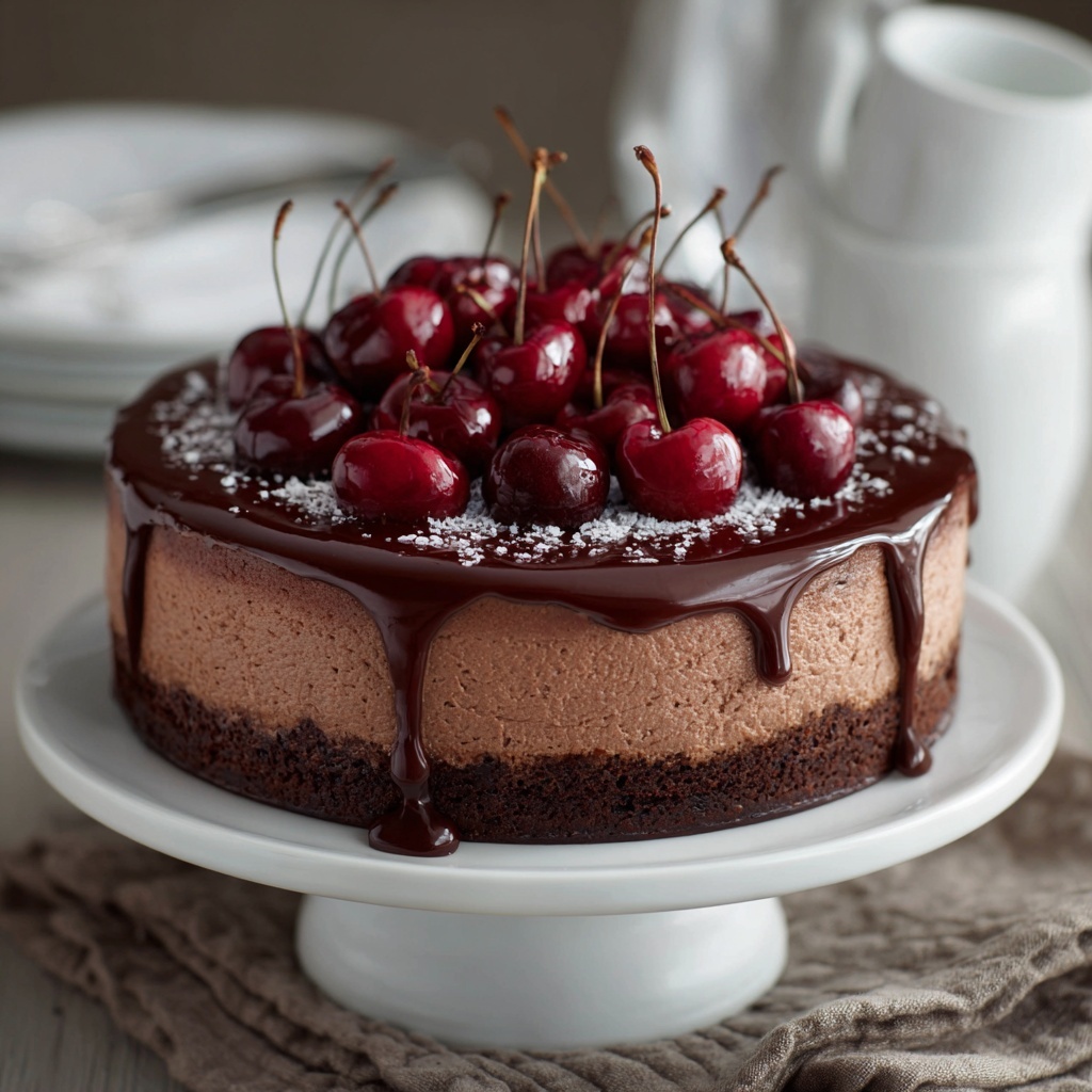 Chocolate Cherry Cheesecake Recipe - Recipe Image