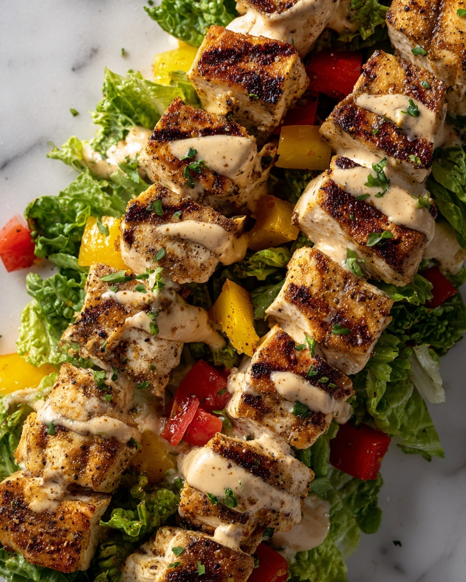 Grilled Romaine Caesar Salad with Chicken, Pancetta, and Sourdough Toast Recipe - Recipe Image