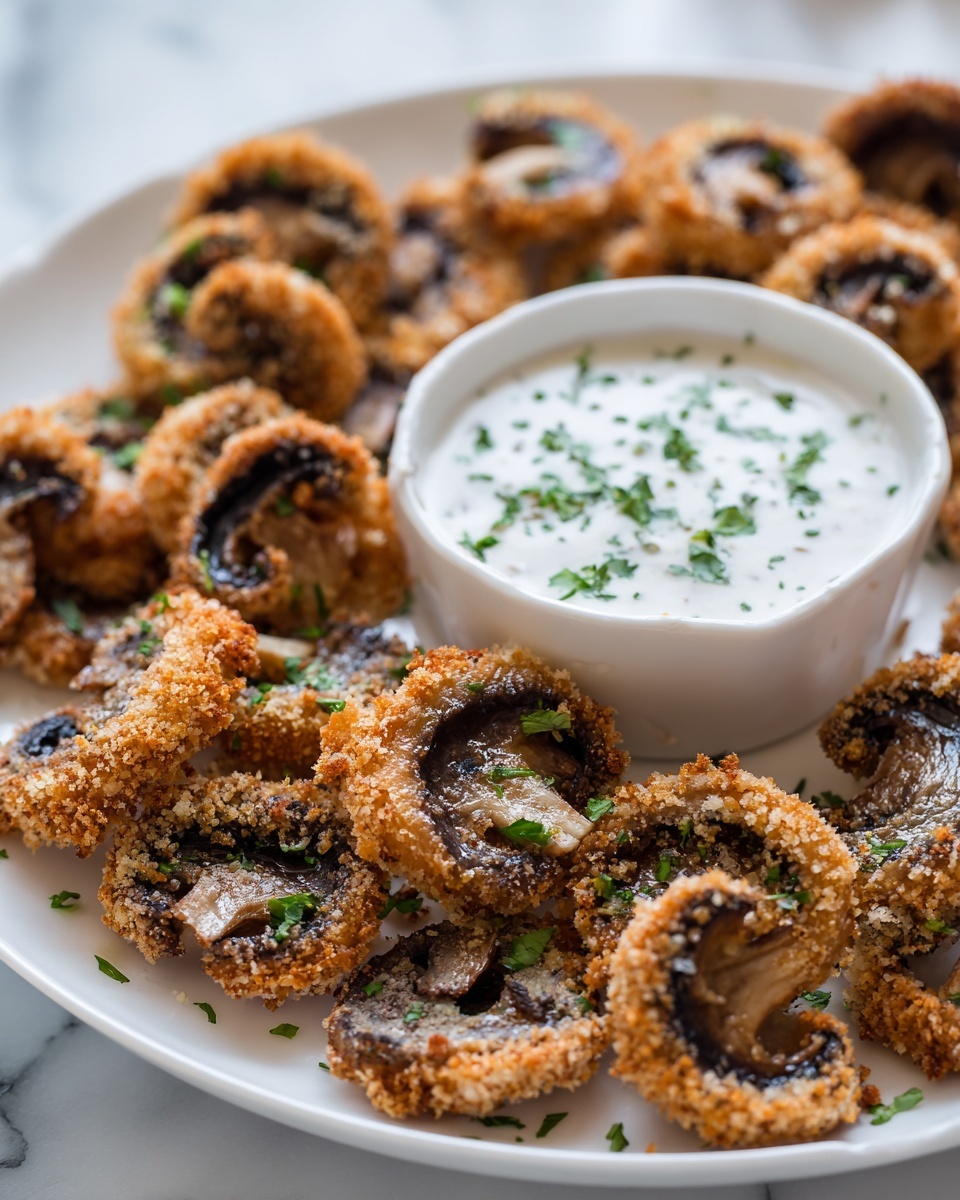 Fried Sliced Mushrooms with Ranch Recipe - Recipe Image